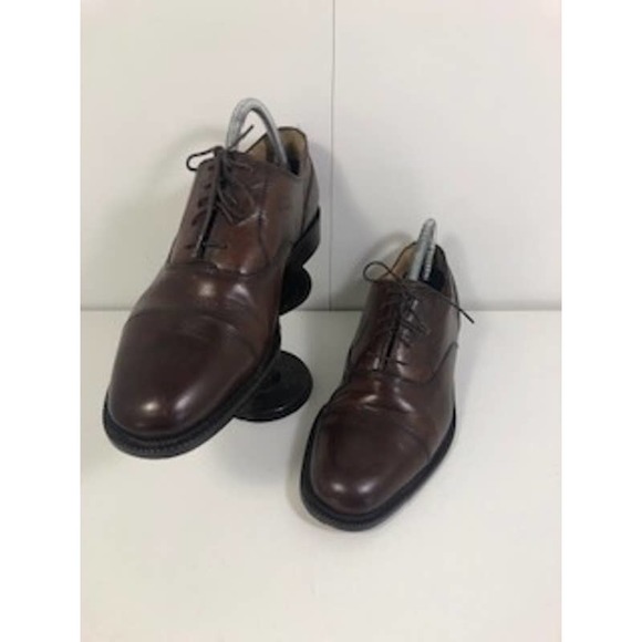 Cole Haan Leather Almond Toe Lace-Up Oxford Dress Shoes Brown Mens US 8